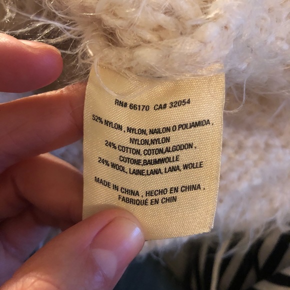 Fuzzy white anthro sweater - Picture 3 of 4